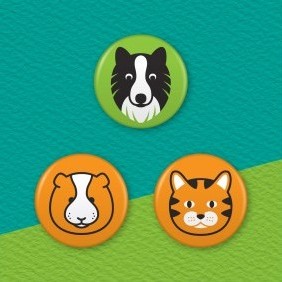 Pet Animals 3 Badge Set