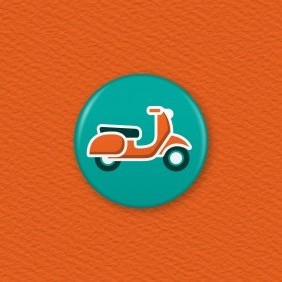 Moped Button Badge