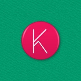 Letter K Button Badge