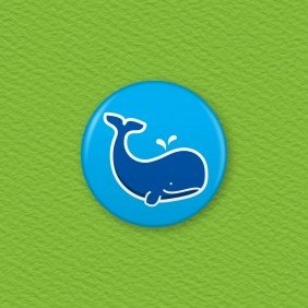 Whale Button Badge