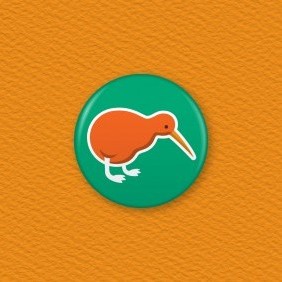 NZ Kiwi Bird Button Badge