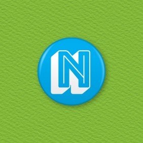 Letter N Button Badge
