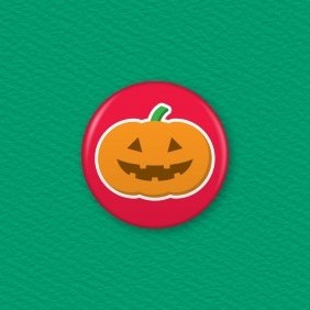 Halloween Pumpkin Button Badge