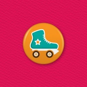 Roller Skate Button Badge