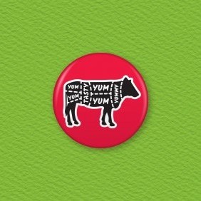 Butcher's Beef Cuts Button Badge