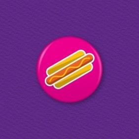 Hotdog Button Badge