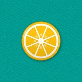 Lemon Slice Button Badge
