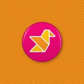 Origami Bird Button Badge