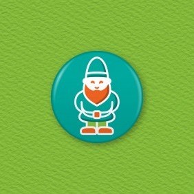 Garden Gnome Button Badge