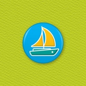 Sailing Boat Button Badge