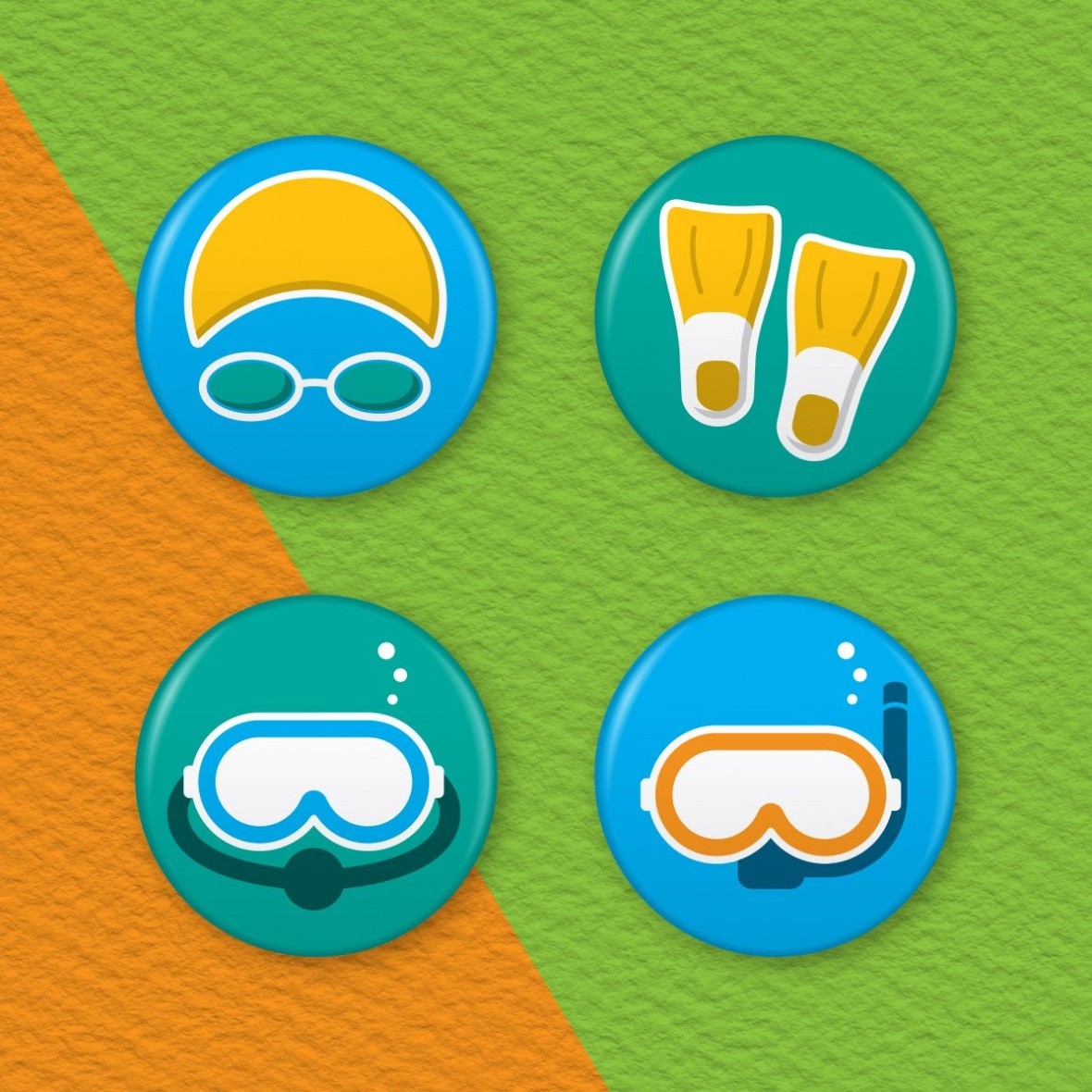 Swimming Button Badges Buy Online Badger Badges