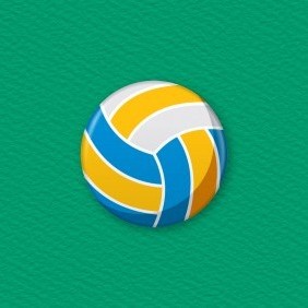 Volleyball Button Badge