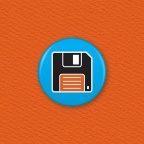 Floppy Disk Button Badge