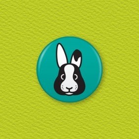 Rabbit Button Badge
