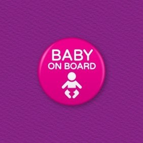 Baby On Board – Girl Button Badge