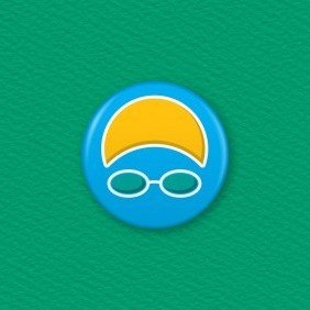 Swimming Button Badge