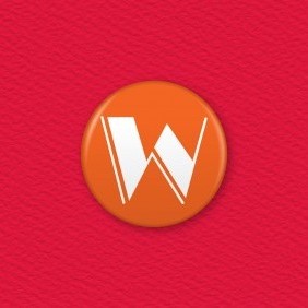 Letter W Button Badge
