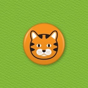 Tabby Cat Button Badge