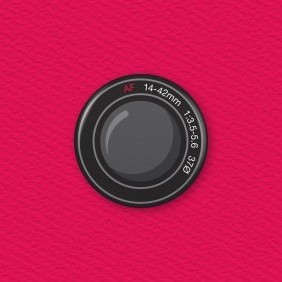 Camera Lens Button Badge