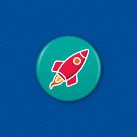 Rocket Ship Button Badge