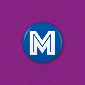 Letter M Button Badge