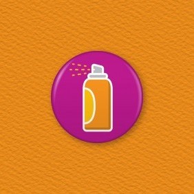 Spray Can Button Badge