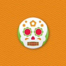 Mexican Day Of The Dead Button Badge