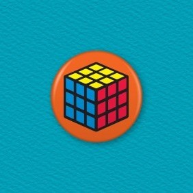 Rubik's Cube – Completed Button Badge