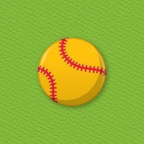 Softball Button Badge