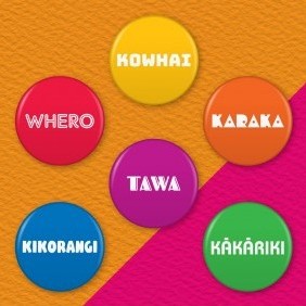 Te Reo Maori Colours 6 Badge Set