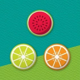 Sliced Fruit 3 Badge Set
