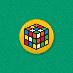 Rubik's Cube – Mixed Button Badge