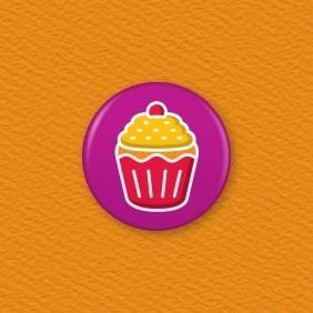 Cupcake Button Badge