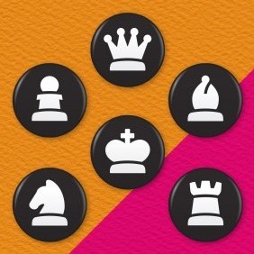 Chess Pieces 6 Badge Set