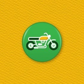 Classic Motorbike Button Badge