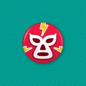 Mexican Lucha Libre Wrestling Mask Button Badge