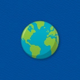 Planet Earth Button Badge